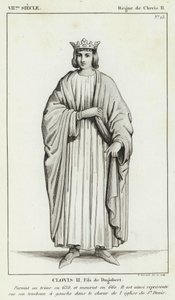 VII století, vláda Clovise II, Clovis II, syn Dagoberta (rytina) od French School