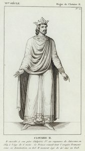 VI Century, Reign of Clotaire II, Clotaire II (rytina) od French School