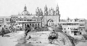 Pohled na Limu, Peru, cca 1850 (rytina) od French School