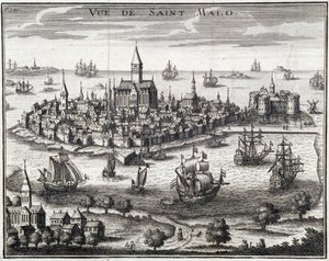 Pohled na St Malo - anonymní rytina od French School