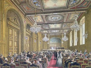 Pohled na koncert v Salle Herz na Rue de la Victoire, Paříž, c.1870-80 od French School