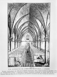 Pohled na oddělení v Hôpital Saint-Jean, Angers, Francie od French School