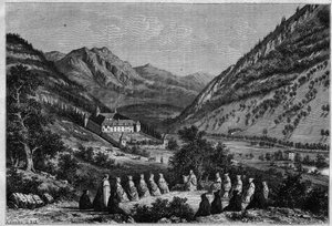 Pohled na opatství Tamie v Savoy (cisterciácká komunita). od French School