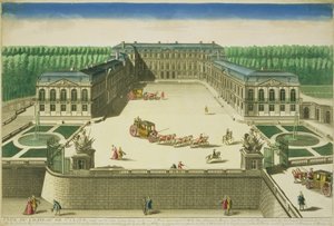 Pohled na zámek St. Cloud, rytý Antoine Aveline (1691-1743) od French School