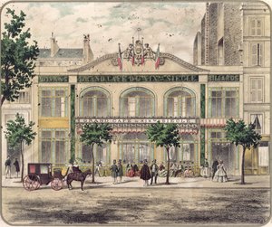 Pohled na Grand Cafe du XIXeme Siecle, Paříž, 1857 od French School