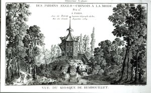 Pohled na kiosek v Rembouillet, z Jardins Anglo-Chinois a la mode od George Louis le Rouge, publikoval 1775-78 od French School