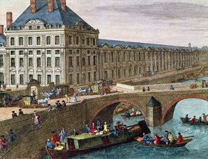 Pohled na řeku Seinu v Port Royal (detail) od French School