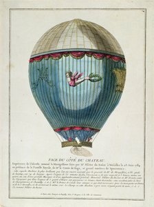 Pohled na balón používaný Francoisem Pilatrem de Rozier (1754-85) ve Versailles 23. června 1784 od French School