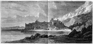 Pohled na město Monako v roce 1860. Rytina v „“The Illustrous World““ č. 157 ze 14. dubna 1860. od French School