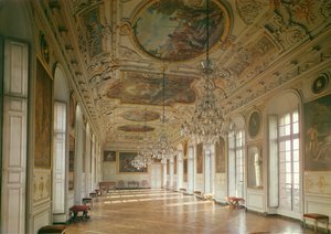 Pohled na galerii známou jako La Belle Inutile, kterou navrhl Robert de Cotte (1656-1735) kolem roku 1700 od French School