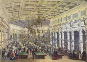Pohled na interiér Grand Cafe Parisien, Paříž, vyrytý Thibaultem, 1855 od French School