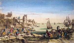 Pohled na přístav a loděnice města Le Havre (Seina). od French School