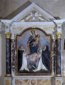 Panna a dítě, oltářní obraz kostela Hruška o životě, Vendee. od French School