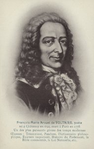 Voltaire (1694-1778), francouzský spisovatel, filozof a dramatik (litografie) od French School