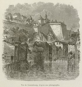 Pohled na Lucembursko (rytina) od French School