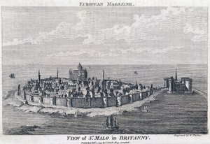 Pohled na St Malo - rytina od Thomase od French School