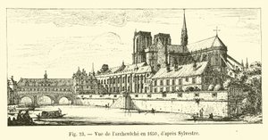 Pohled na arcidiecézi v roce 1650, podle Sylvestre od French School
