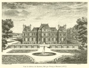 Pohled na Chateau de Maisons, postavený Francois Mansart od French School