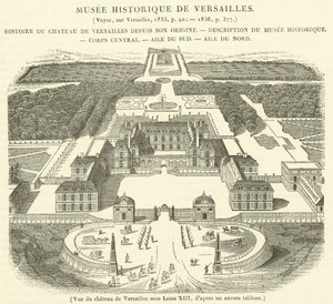 Pohled na palác ve Versailles za Ludvíka XIII (rytina) od French School