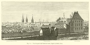 Pohled na nábřeží a Hotel de Conti, po La Belle, 1640 od French School