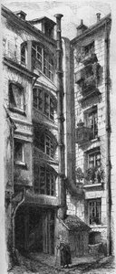 Vnitřní pohled na nádvoří domu na adrese 18, rue d