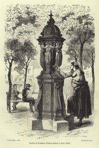 Wallaceova fontána instalována v Paříži v roce 1872 od French School