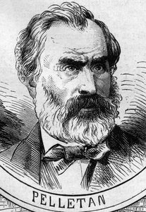 Válka 1870 - Vláda národní obrany: portrét Eugena Pelletana (1813-1884), člena prozatímní vlády z roku 1870. Rytina v „“ Le Monde Illustré““ č. 706 z 22. října od French School