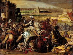 Náboženská válka: „“ Henri IV v bitvě u Arques (21 od French School