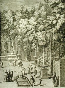 Vodní prvky ve Versailles od French School
