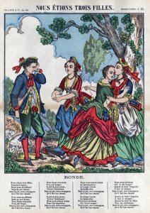 Byly jsme tři dívky. Tři dívky si hrají s pastýřem a znepříjemňují mu to. (Chants et chansons populaire de la France) Imagine d