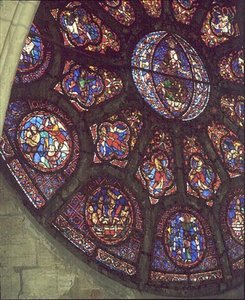 West Rose Window, detail Posledního soudu, cca 1225 (vitráže) od French School