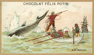 Lov velryb (chromolitho) od French School