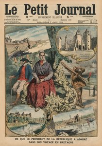 Co obdivoval prezident republiky během své cesty po Bretani, ilustrace na titulní straně z "Le Petit Journal", supplement illustre, 7. června 1914.
