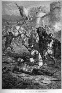 William I. je zraněn svým synem Robertem při bojích ve Francii, 1076 - povstání Roberta Courteheuse od French School