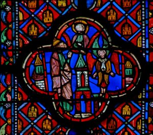 Window w10 Vize Ezechiela s cherubínem? Ez XL 1-5? od French School