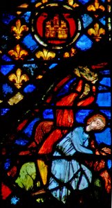 Window w3, který porušuje Sabat, je ukamenován Numb XV 35-36 od French School