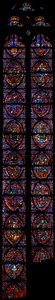 Window w7 Historie svatého Jana Evangelisty (L) a dětství Krista (R) od French School