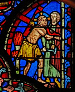 Okno w8 Ježíš nese kříž: Via Crucis od French School
