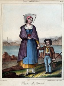 Žena z Cancale a její dítě, kolem roku 1845 od French School