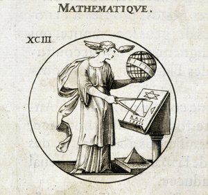 Žena s kompas a zeměkoule, personifikace matematiky od French School