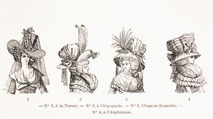 Styly dámských klobouků 18. století, 1875 od French School