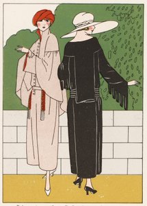 Dámské módní kabáty z 20. let 20. století (barevná litografie) od French School