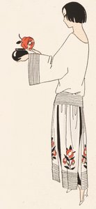 Dámská móda 20. let 20. století (barevná litografie) od French School