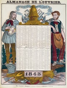 Dělnický kalendář na rok 1843 od French School
