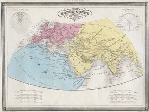 Svět známý starověku - Deska extrahovaná z „Univerzálního atlasu starověké a moderní geografie pro použití obytných škol“ od Vuillemina - ca. 1845 od French School