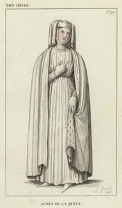 XIII. století, Agnes de la Queue (barevná rytina) od French School