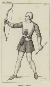 XIII Siecle, Archer-Pieton (rytina) od French School