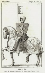 XIII století, vláda Ludvíka IX., Amaury VI., hrabě z Montfortu, francouzský konstábl za Ludvíka IX. od French School