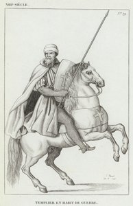 XIII století, Templáři ve válečných šatech (rytina) od French School