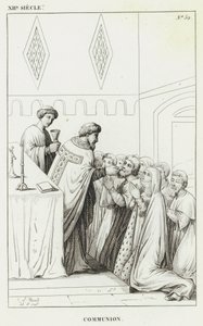 XII Siecle, Communion (rytina) od French School